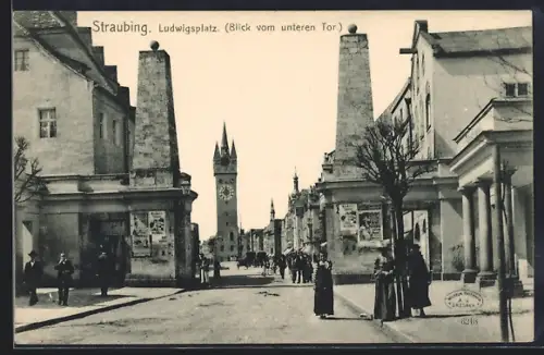 AK Straubing, Ludwigsplatz Blick vom unteren Tor