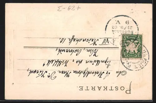 Passepartout-Lithographie Hohenaschau, Schloss, Dorfansicht, Tracht