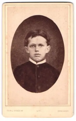 Fotografie Carl Arazim, Dresden, Amalienstrasse 17, Edwin Gronmann, gest. mit 14 Jahren