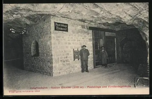 AK Jungfraubahn, Station Eismeer, Postablage und Vorstandsgebäude, Personal