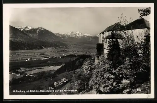 AK Hollenburg, Blick ins Rosental mit Karawanken