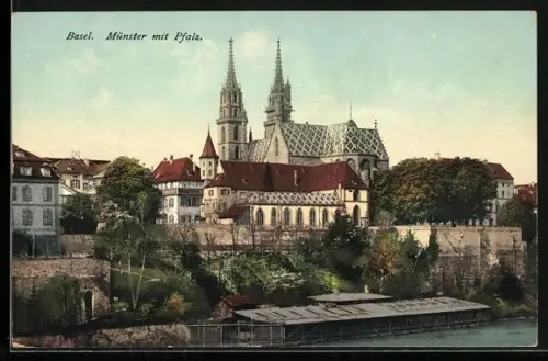 AK Basel, Münster mit Pfalz