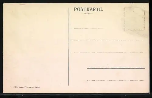 AK Basel, Blick vom Münsterturm rheinabwärts