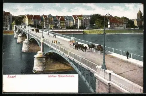 AK Basel, Untere Rheinbrücke