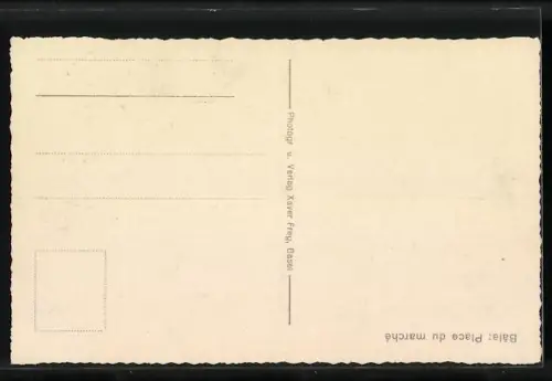 AK Basel, belebter Marktplatz