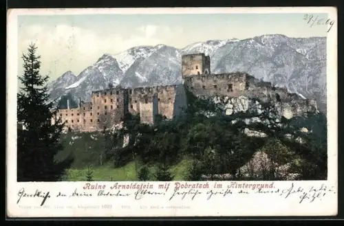 AK Arnoldstein, Ruine mit Dobratsch