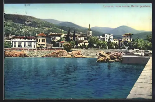 AK Lovrana, Vom neuen Hafen gesehen