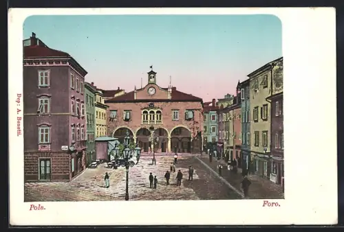 AK Pola, Partie im Ort mit goldenen Fenstern