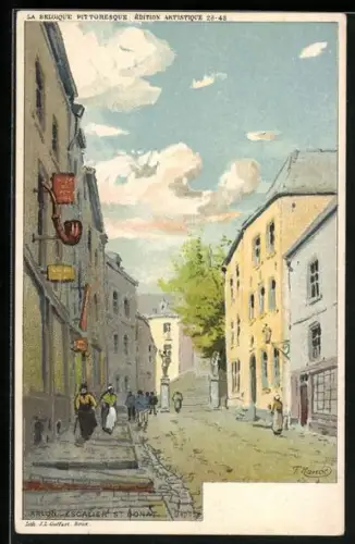 Künstler-AK F. Ranot: Arlon, escalier St. Donat