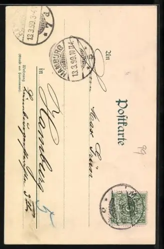 AK Herr mit Monokel und einer Frau