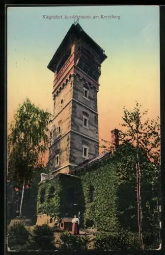 AK Klagenfurt, Aussichtsturm am Kreuzberg