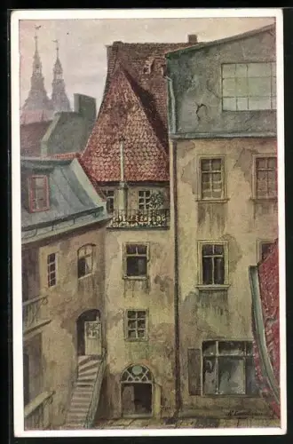 Künstler-AK Breslau, Blick auf die Wohnung des Kaufherrn T.O. Schroeter