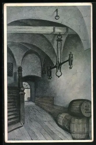 Künstler-AK Breslau, Haupteingang zu T. O. Schroeters Kaufhaus