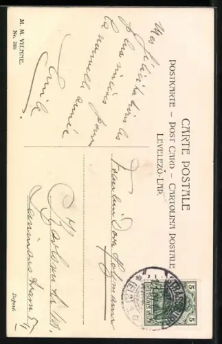 AK Englein am Korb mit Ferkeln