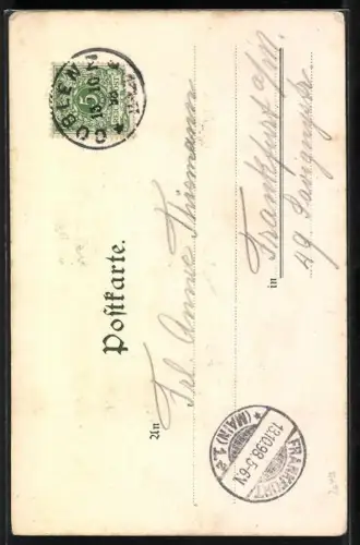 Lithographie Koblenz, Landkarte und Vater Rhein mit Weinreben