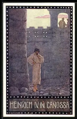 Künstler-AK Ernst Kutzer: Im Zeichen der Religion Nr.4, Heinrich IV. in Canossa