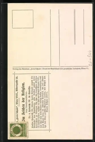 Künstler-AK Ernst Kutzer: Im Zeichen der Religion Nr.4, Heinrich IV. in Canossa