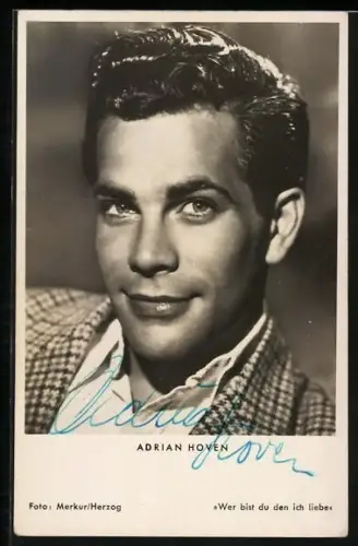 AK Adrian Hoven, Portrait des Schauspielers, Autograph