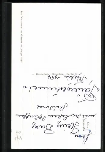 AK Schauspieler Paul Westermeier in Jägerkluft, Autograph