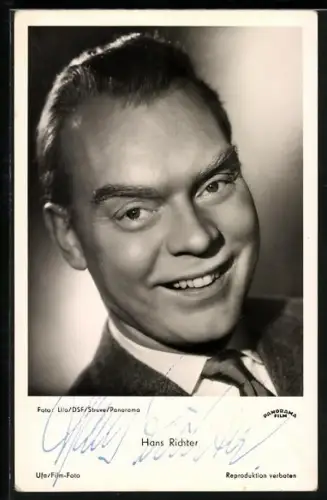 AK Schauspieler Hans Richter im Film Die spanische Fliege, Autograph