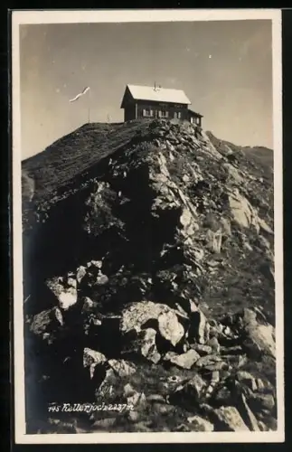 AK Hellerjochhütte, Blick auf die Berghütte