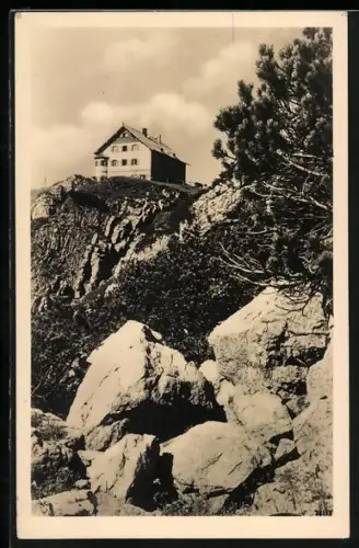 AK Rotwandhaus, Blick zur Berghütte