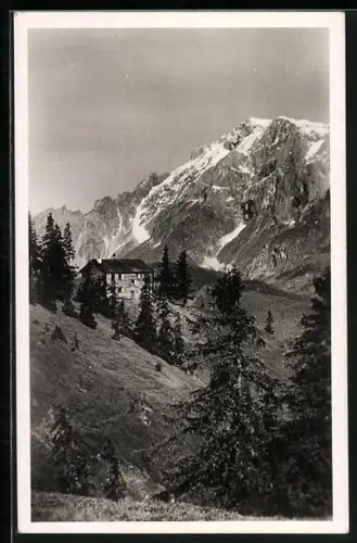 AK Hochgründeckhaus der Sektion Hochwacht des D. A. V. gegen Hochkönig