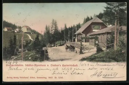 AK Schüler-Alpenhaus und Gasthaus Lindner am Sonnwendstein