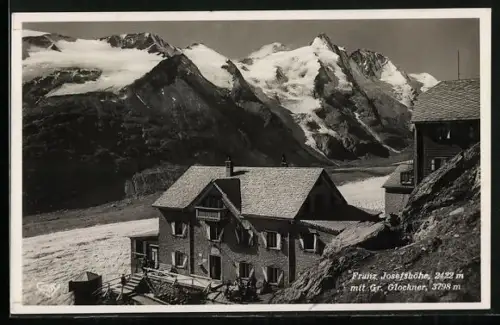 AK Berghütte auf der Franz Josefshöhe mit Gr. Glockner