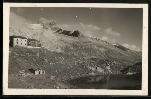 AK Pfitscherjoch-Haus mit Blick auf die Berge