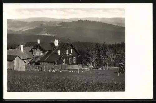 AK Stare Hamry, Unterkunftsheim zur Svarná Hanka am Grun
