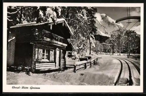 AK Christl-Hütte, Berghütte in Grainau im Schnee