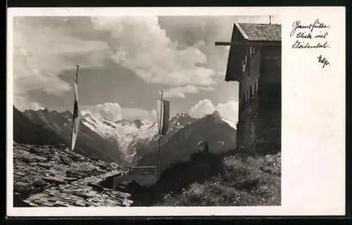AK Gamshütte mit Blick ins Floitental