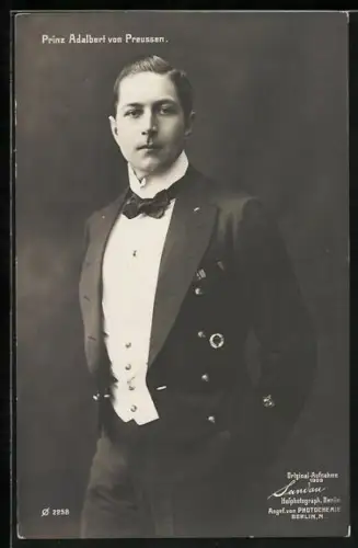 AK Prinz Adalbert von Preussenim Abendanzug abgelichtet