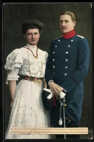 AK Prinz Eitel Friedrich und Prinzessin Sophie Charlotte von Preussen