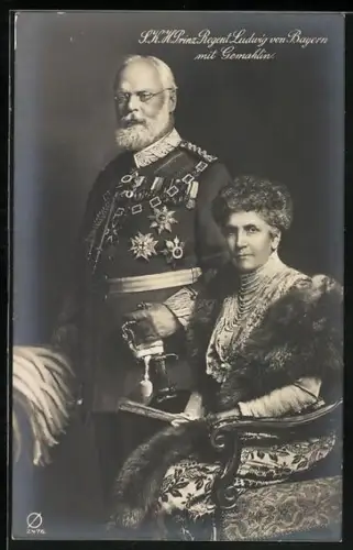 AK Prinzregent Ludwig von Bayern mit Gemahlin
