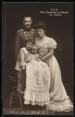 AK S. K. H. Prinz Rupprecht von Bayern mit Familie