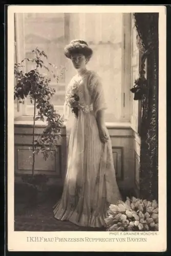 AK I. K. H. Frau Prinzessin Rupprecht von Bayern im eleganten Kleid