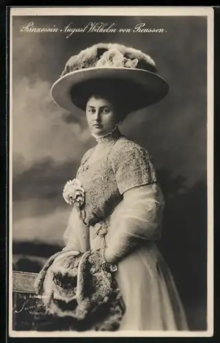 AK Portrait der Prinzessin August Wilhelm von Preussen