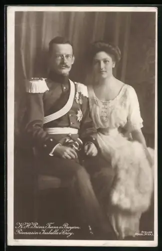 AK K. H. Prinz Franz v. Bayern und Prinzessin Isabella v. Croy