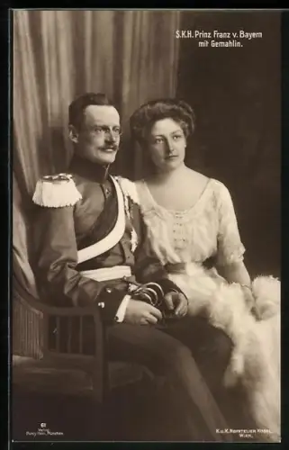 AK S. K. H. Prinz Franz von Bayern mit Gemahlin