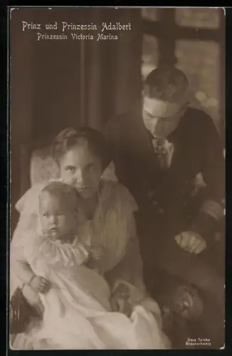 AK Prinzenpaar Adalbert mit Prinzessin Victoria Marina