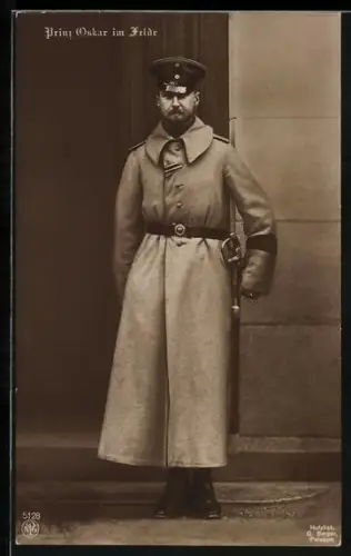 AK Prinz Oskar von Preussen im Felde