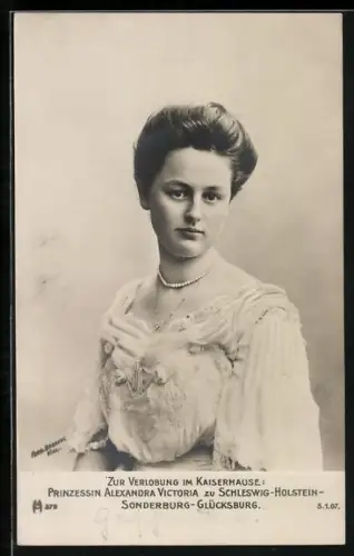 AK Portrait der Gemahlin Prinzessin Alexandria Victoria von Prinz August Wilhelm von Preussen