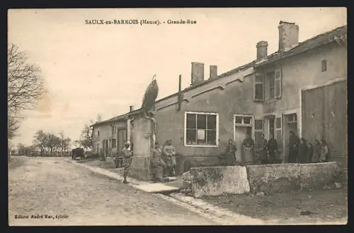 AK Saulx-en-Barrois /Meuse, Grande-Rue, Strassenpartie