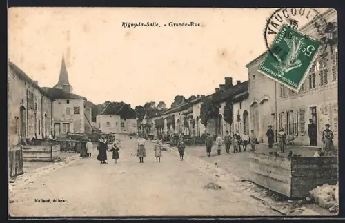 AK Rigny-la-Salle, Grande-Rue, Strassenpartie