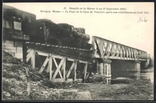 AK Vouziers, Le Pont de la ligne après son rétablissement
