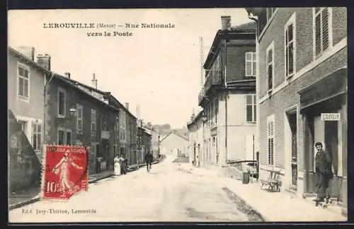 AK Lerouville, Rue Nationale vers la Poste