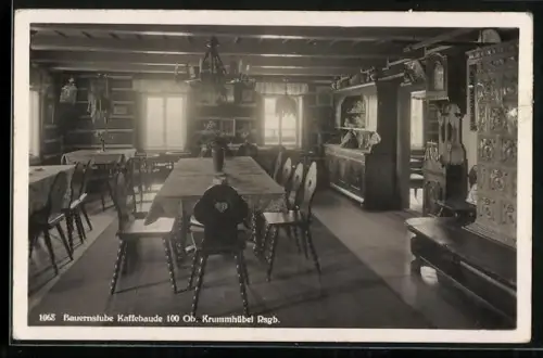 AK Krummhübel /Rsgb., Gasthaus Kaffeebaude, Bauernstube, Innenansicht