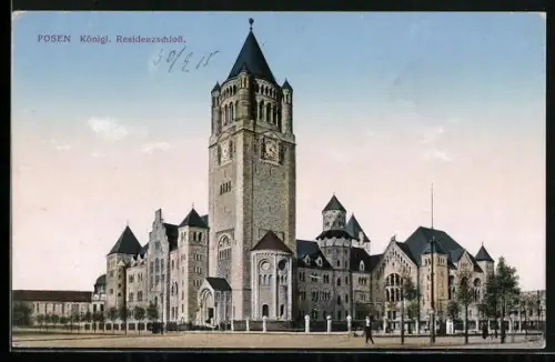 AK Posen / Poznan, Blick zum Kgl. Residenzschloss
